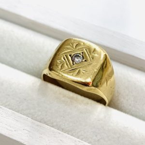 K18(18金) リング 0.13ct ダイヤモンド付き