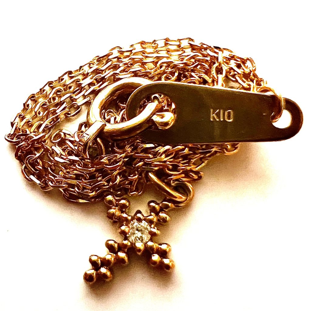 K10  メレダイヤ付き ネックレス