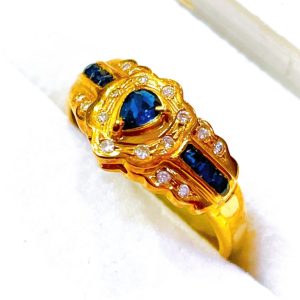 K18 サファイア メレダイヤリング