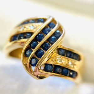 K18 サファイヤ メレダイヤリング