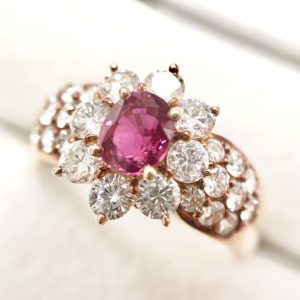 K18 メレダイヤ ルビー リング