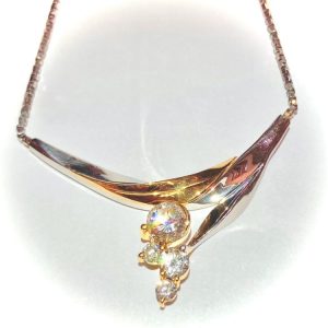 K18/Pt900 ダイヤモンドネックレス