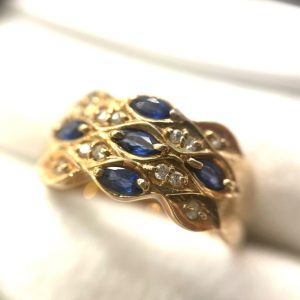K18 サファイア ダイヤモンド リング