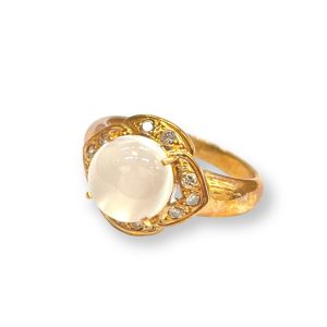 K18 18金 メレダイヤ クォーツ リング