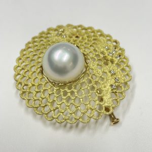 K18 パール ブローチ 18金 750