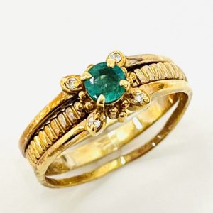K18トルマリン0.28ct&メレダイヤ0.04ctリング