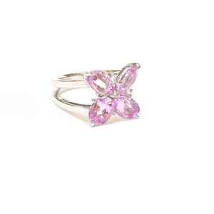 K14WG ピンクサファイヤ 3.7ct デザインリング