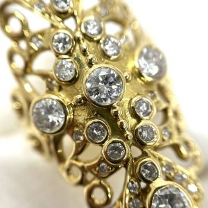 K18 ダイヤ付き リング