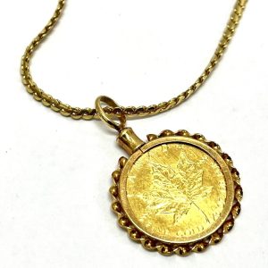 K24/K18 コイントップ付き ネックレス