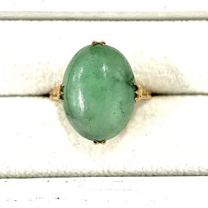 K18 翡翠付きリング