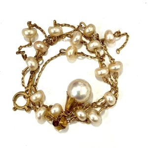 K18 パール付デザインネックレス