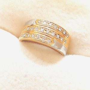 K18/Pt900 メレダイヤ 0.24ct リング