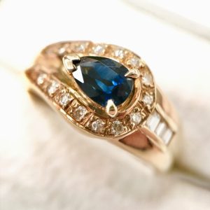 K18 サファイア ダイアモンド リング