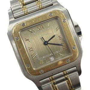 Cartier カルティエ サントス ガルべ スクエア デイト ローマン クォーツ 時計