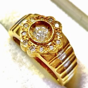 K18/Pt900 メレダイヤ コンビリング