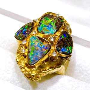 K18 オパール メレダイヤリング