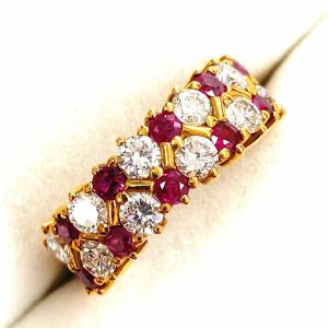 18金 K18 ルビー ダイヤモンド リング