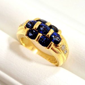 K18 サファイア メレダイヤ リング 指輪 アクセサリー