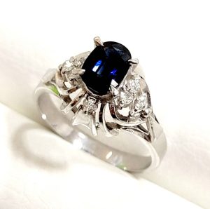 Pt900 サファイア メレダイヤ プラチナリング 指輪 アクセサリー