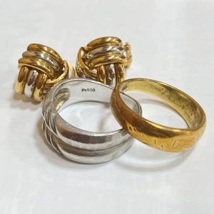 K18/Pt900(18金/プラチナ)　リング、イヤリング