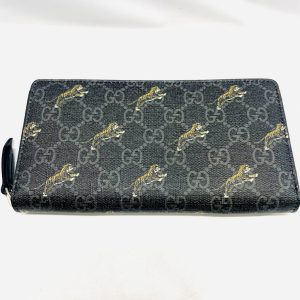 GUCCI グッチ GGスプリーム タイガープリント ラウンドジップ ウォレット