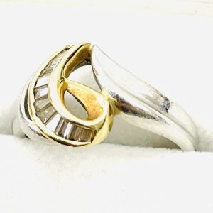 Pt850ベースK18メレダイヤ付きリング