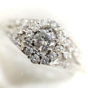 K18WG ダイヤモンドリング 0.3ct