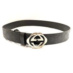 GUCCI インターロッキング シグネチャーレザーベルト