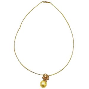 K18 ゴールデンパール ネックレス