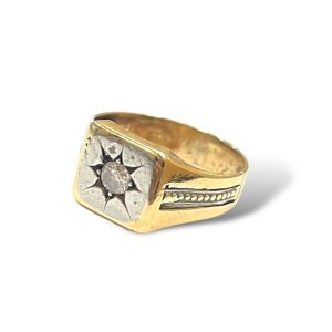 K18 Pt850 ダイヤモンド コンビ リング