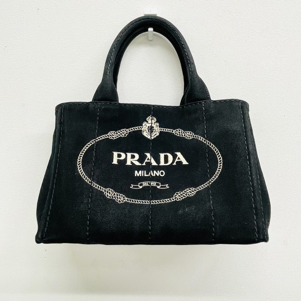 PRADA カナパ ミニカナパ SS ストライプ ストラップ付きカナパ