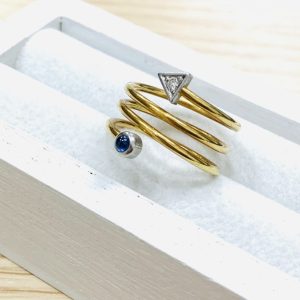 K18/Pt900　コンビ　アメジスト　ダイヤモンド　リング