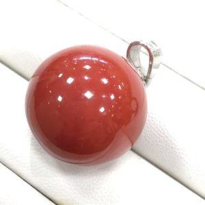 Pt900 赤サンゴ トップ