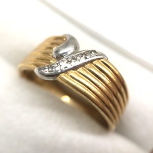 K18 Pt850 メレダイヤ リング