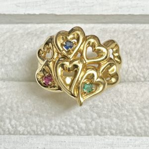 K18 ルビー サファイア エメラルド リング