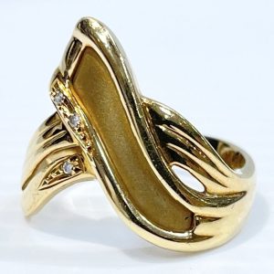 K18 18金 メレダイヤ付きリング