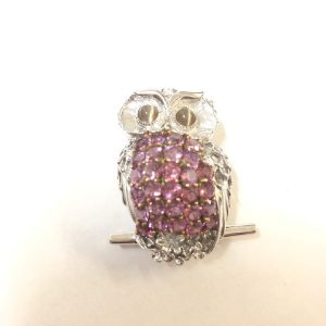 K18 ガーネット ダイヤモンド ブローチ 18金 750