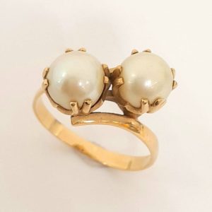 K18 パール5ct付きリング