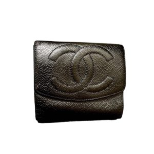 CHANEL シャネル 二つ折り財布 キャビアスキン  ココマーク
