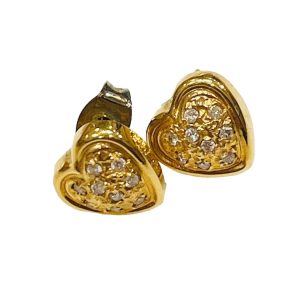 K18 メレダイヤ付きピアス