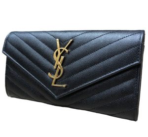 YVES SAINT LAURENT イブ・サンローラン モノグラム ラージフラップウォレット
