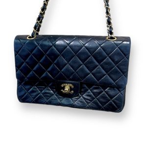 CHANEL　チェーンマトラッセ　ラムスキン　ブラック　