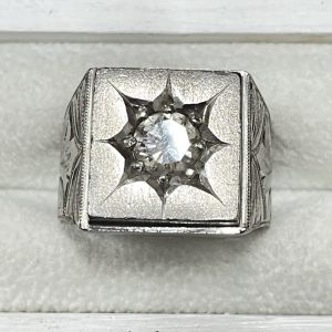 Pt900 ダイヤモンド 印台リング プラチナ900