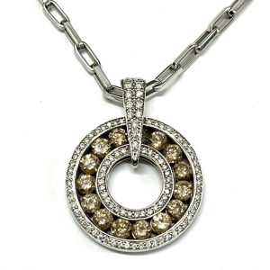 K18WG 総ダイヤ3.70ct付き ネックレス