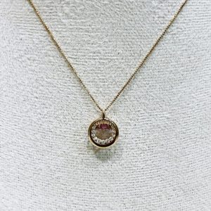 K18 18金 メレダイヤ・ルビー付きネックレス