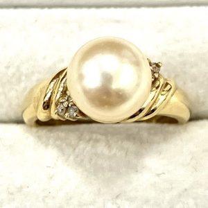 K18 パール付リング