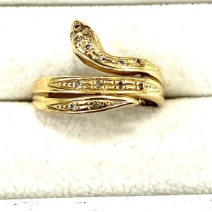 K18 メレダイヤ付きデザインリング