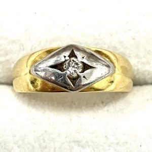 K18ベースPt900 メレダイヤ付きリング