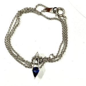 Pt850 サファイア＆メレダイヤネックレス