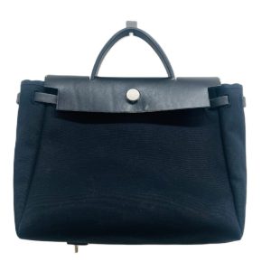 HERMES エルメス エールバッグMM ブラック トワルオフィシエ ハンド ショルダー バッグ